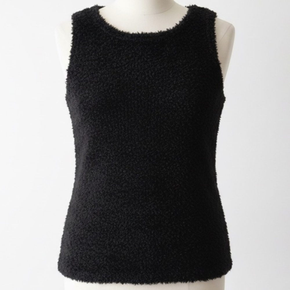 Bette Paige Black Textured Tank Top Y2K Soft Goth Indie Sleaze Size Medium